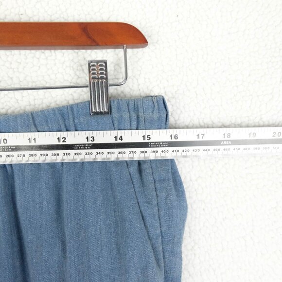 Madewell Joggers Womens Medium Blue Linen Blend Draw String Tapered Casual - Picture 6 of 10